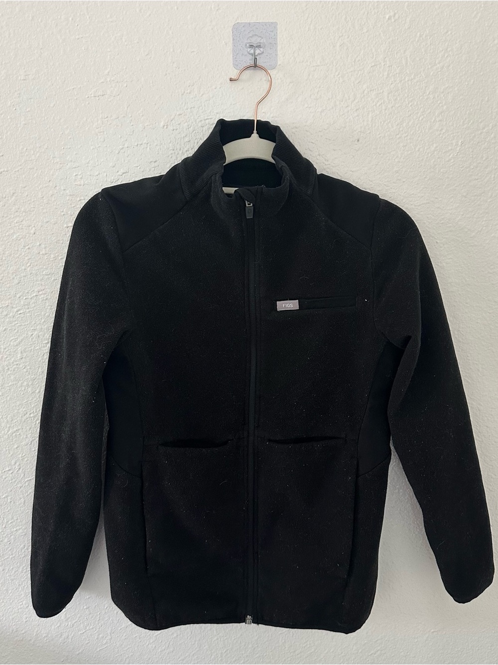 FIGS Black On-Shift Fleece Jacket XS